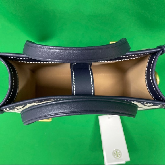 🆕 👒Mini T Monogram Tote Navy 🌻Tory Burch - Picture 6 of 10